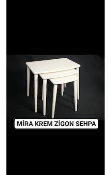 Moleni Mira Krem Zigon Sehpa Moleni Mira Krem Zigon Sehpa