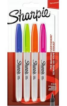 Sharpie Permanent Markör Fine Canlı Renk 4 Lü 2065403 Çok Renkli Sharpie Permanent Markör Fine Canlı Renk 4 Lü 2065403 Çok Renkli