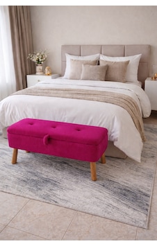 Yatak Önü Sandıklı Puf,ve Giyinme Odası,puf Bench, Fuşya Peluş Kumaş Patlıcan Ayak Sandıklı Pembexc Yatak Önü Sandıklı Puf,ve Giyinme Odası,puf Bench, Fuşya Peluş Kumaş Patlıcan Ayak Sandıklı Pembexc