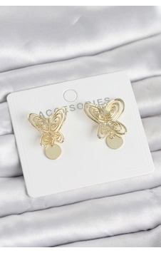 Mey İthalat Füsun Küpesi Model Gold Renk Kelebek Model Pirinç Kadın Küpe Çok Renkli Mey İthalat Füsun Küpesi Model Gold Renk Kelebek Model Pirinç Kadın Küpe Çok Renkli