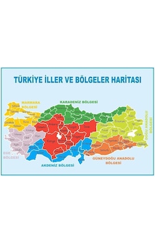 Kocstudyo Türkiye İller Ve Bölgeler Haritası Posteri, 70x100 Cm, Vinil Kocstudyo Türkiye İller Ve Bölgeler Haritası Posteri, 70x100 Cm, Vinil