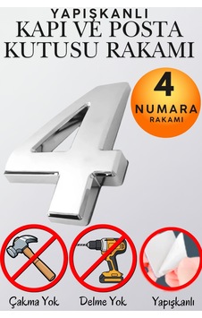Krom Yapışkanlı Kapı Numarası 4 5 Cm / 50 Mm Küçük Boy Rakam Sayı - Daire, Posta Kutusu, Otel Oda No, Asansör, Kat Planı, Araç Model Ve Apartman İçi Dekoru İçin Kendinden Yapışkanlı Krom Numaratör 4 4 Krom Yapışkanlı Kapı Numarası 4 5 Cm / 50 Mm Küçük Boy Rakam Sayı - Daire, Posta Kutusu, Otel Oda No, Asansör, Kat Planı, Araç Model Ve Apartman İçi Dekoru İçin Kendinden Yapışkanlı Krom Numaratör 4 4