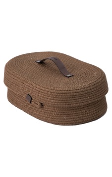 Oval Organizer Kapaklı Kahverengi