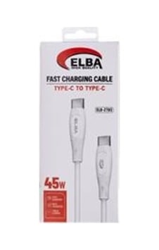 Elba Elb-2703 45w Type-c To Type-c 1mt Beyaz Silikon Şarj Kablosu 480mps Hızlı Şarj Elba Elb-2703 45w Type-c To Type-c 1mt Beyaz Silikon Şarj Kablosu 480mps Hızlı Şarj