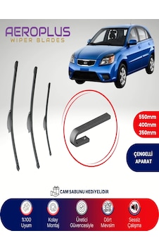 Aeroplus Kia Rio Ön Arka Muz Silecek Takımı 2005-2011 Aeroplus Kia Rio Ön Arka Muz Silecek Takımı 2005-2011