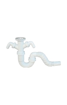 Gama Lavabo Sifonu S Gövde Körüklü Çift Makine Girişli Beyaz Gama Lavabo Sifonu S Gövde Körüklü Çift Makine Girişli Beyaz