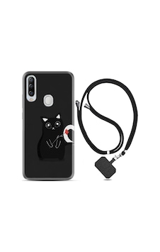 General Mobile GM20 Pro Kılıf Boyun Askılı Kara Kedi 1801 General Mobile GM20 Pro Kılıf Boyun Askılı Kara Kedi 1801