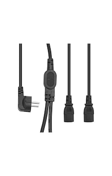Pm-17972 Çift Güç Çıkışlı 1.8 Metre Pc Power Kablosu Dişi Iec C13 Ac220v Tek Priz