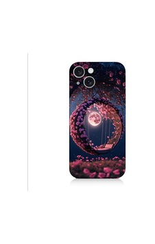 Apple Uyumlu iPhone 15 Plus Ay Ve Kalp Desenli Silikon Kılıf Silikon Apple Uyumlu iPhone 15 Plus Ay Ve Kalp Desenli Silikon Kılıf Silikon
