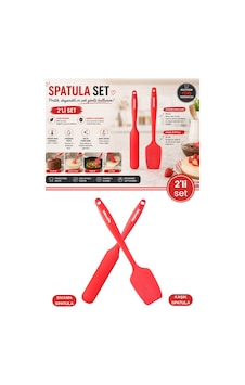 2 Li Pasta Spatula Seti, Silikon Yanmaz Yapışmaz Kaşık Spatula Ve Krema Sos Çikolata Sıvama Bıçağı Kırmızı 2 Li Pasta Spatula Seti, Silikon Yanmaz Yapışmaz Kaşık Spatula Ve Krema Sos Çikolata Sıvama Bıçağı Kırmızı