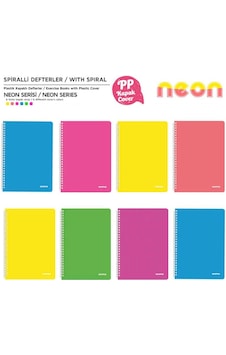 Mopak Neon Serisi Spiralli Defter Pp Kapak 96 Yaprak Kareli 8'li Mopak Neon Serisi Spiralli Defter Pp Kapak 96 Yaprak Kareli 8'li