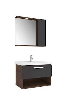 Kale Trevi 80 Cm Antrasit-ceviz Banyo Dolabı Takımı Kale Trevi 80 Cm Antrasit-ceviz Banyo Dolabı Takımı