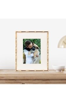 Frames Bambu Tasarımlı Metal Çerçeve, 8x10, Mat 5x7, Altın