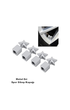 Sibop Kapağı Metal Yıldız Model Krom Renk Profesyonel Yıldız Logo Metal Sibop Kapağı 4 Parça Set