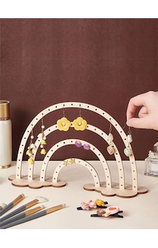 Ahşap Gökkuşağı Takı Ve Küpe Standı Ahşap Gökkuşağı Takı Ve Küpe Standı
