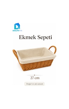 27 Cm Hasır Ekmek Sepeti Kumaş Astarlı Kulplu Dikdörtgen Sunum Sepeti Bej 27 Cm Hasır Ekmek Sepeti Kumaş Astarlı Kulplu Dikdörtgen Sunum Sepeti Bej