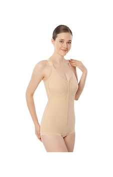 Fermuarlı Body Korse Askılı Zıbın Liposuction Korse Variteks 227 Bej Fermuarlı Body Korse Askılı Zıbın Liposuction Korse Variteks 227 Bej