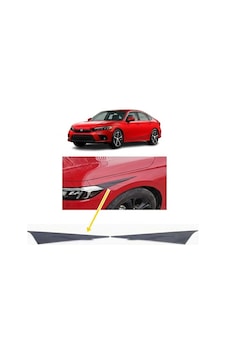 Honda Civic Fe1 2022 Sonrası Far Üstü Kaşı Çıtası Piyano Black 2 Parça