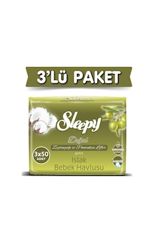 Sleepy Zeytinyağlı Islak Havlu 3 X 50'Li 3 Paket Sleepy Zeytinyağlı Islak Havlu 3 X 50'Li 3 Paket