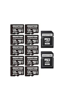 Gıgastone 128 Gb Microsdxc Hafıza Kartı Paketi, 10 + Sd Adaptör, Aksiyon Kamerası, Gopro, Drone Ve Tablet İçin, 85 Mb/s'ye Kadar, Full Hd Video Kaydı, Mikro Sd Kart Uhs-ı Sınıf 10 U1