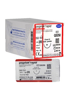 Pegelak Rapid 2/0 25mm 1/2 Yuvarlak 75cm Emilebilir Q5250 12 Adet Pegelak Rapid 2/0 25mm 1/2 Yuvarlak 75cm Emilebilir Q5250 12 Adet