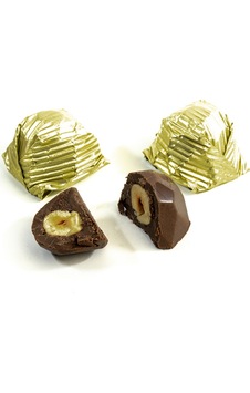 Nutat Altın Sargılı Kristal Çikolata Fındık Kremalı & Bütün Fındıklı 500 Gr.