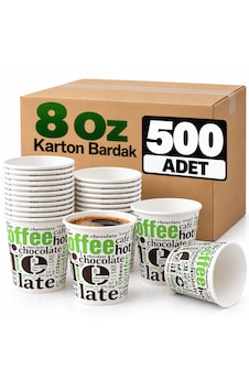 8 Oz Karton Bardak 500 Adet Tek Kullanımlık Kağıt Bardak Kahve Çay Sıcak Soğuk İçecek Bardağı 8 Oz Karton Bardak 500 Adet Tek Kullanımlık Kağıt Bardak Kahve Çay Sıcak Soğuk İçecek Bardağı