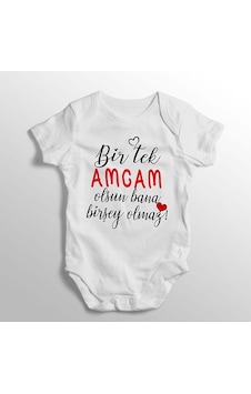 Tuğba Baby Tuğbababy Bir Tek Amcam Olsun Bana Birşey Olmaz Yazılı Baskılı Bebek Zıbını Beyaz Tuğba Baby Tuğbababy Bir Tek Amcam Olsun Bana Birşey Olmaz Yazılı Baskılı Bebek Zıbını Beyaz