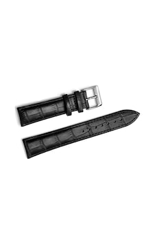 Seiko Saat Uyumlu 22 MM Croco Siyah Renk Deri Kayış Seiko Saat Uyumlu 22 MM Croco Siyah Renk Deri Kayış