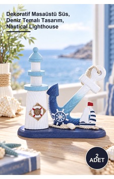 2 Adet Ahşap Marin Çapalı Deniz Feneri Dekoratif Masaüstü Süs, Deniz Temalı Tasarım, Nautical Lighthouse 2 Adet Ahşap Marin Çapalı Deniz Feneri Dekoratif Masaüstü Süs, Deniz Temalı Tasarım, Nautical Lighthouse