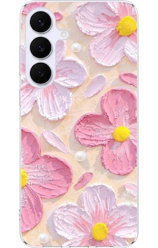 Samsung Galaxy S25 Fe Uyumlu Pembe Beyaz Çiçekler Sulu Boya Baskılı Silikon Kılıf Renkli Samsung Galaxy S25 Fe Uyumlu Pembe Beyaz Çiçekler Sulu Boya Baskılı Silikon Kılıf Renkli