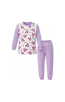 Kız Çocuk Pamuklu Desenli Pijama Takımı 6068-11 Mor Mor Kız Çocuk Pamuklu Desenli Pijama Takımı 6068-11 Mor Mor