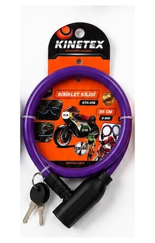 Bisiklet Kilidi 65 Cm 9 Mm Çelik Halatlı Anahtarlı Güvenlik Kilidi Mor Bisiklet Kilidi 65 Cm 9 Mm Çelik Halatlı Anahtarlı Güvenlik Kilidi Mor