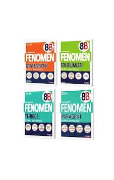 Fenomen Yayıncılık 8. Sınıf Matematik B - Fen Bilimleri B - Türkçe B - Paragraf B Soru Bankası Seti 4 Kitap Fenomen Yayıncılık 8. Sınıf Matematik B - Fen Bilimleri B - Türkçe B - Paragraf B Soru Bankası Seti 4 Kitap