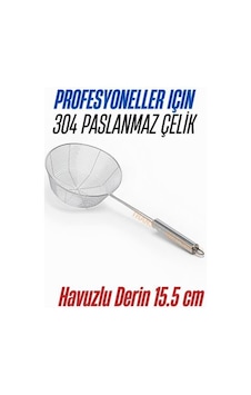 Zhltools Derin Kevgir Havuzlu Süzgeç 304 Paslanmaz Çelik 15.5 Cm Gümüş