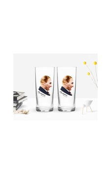 Bk Home Renkli Baskılı Atatürk Temalı İkili Rakı Bardağı Seti-11 Bk Home Renkli Baskılı Atatürk Temalı İkili Rakı Bardağı Seti-11
