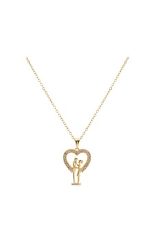 Çelik Sevgili Çift Kolye Gold 45cm Altın Çelik Sevgili Çift Kolye Gold 45cm Altın