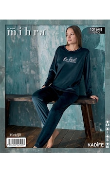 Mihra 13164-3 Kadife Be Real Pijama Takımı Yeşil