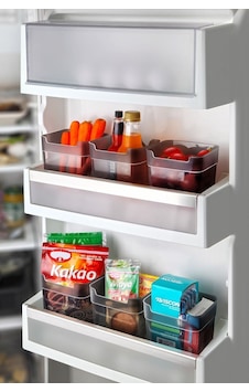 Kitchen Life Büyük Boy 6'lı Çok Amaçlı Buzdolabı Kapak Içi Düzenleyici Kutu -çok Amaçlı Organizer 0,95ml Gri