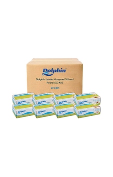 Dolphin Beyaz Lateks Eldiven Pudralı L 20 x 100 Adet Dolphin Beyaz Lateks Eldiven Pudralı L 20 x 100 Adet