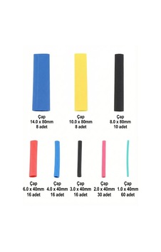 164 Parça Isı İle Daralan Makaron Seti Elektrik Kablo İzolasyon & Koruma Kılıfı, Renkli Shrink Tube Set 5286 Standart