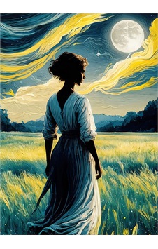 Tarlada Kadın Ve Ay Van Gogh Desenli Mdf Tablo 35cm X50cm Tarlada Kadın Ve Ay Van Gogh Desenli Mdf Tablo 35cm X50cm