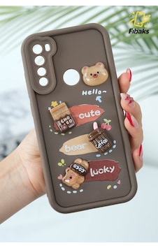 Fibaks Redmi Note 8 Uyumlu Kılıf Tasarımlı Desenli Kamera Korumalı Ayıcık Kahve Renkli Yumuşak Silikon Kap Fibaks Redmi Note 8 Uyumlu Kılıf Tasarımlı Desenli Kamera Korumalı Ayıcık Kahve Renkli Yumuşak Silikon Kap
