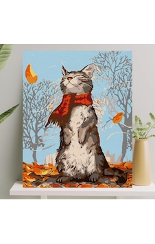 Palmiye Hobi Sanat Sayılarla Boyama Tuval Seti Fırça Boya Dahil Çıtalı 40x50 Cm - Kedi Ve Sonbahar Palmiye Hobi Sanat Sayılarla Boyama Tuval Seti Fırça Boya Dahil Çıtalı 40x50 Cm - Kedi Ve Sonbahar