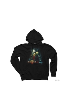 Diablo Siyah Fermuarlı Kapşonlu Sweatshirt Diablo Siyah Fermuarlı Kapşonlu Sweatshirt