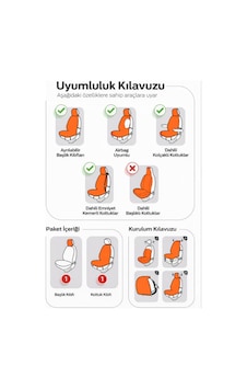 Oto Koltuk Kılıfı Tay Tüyü 2'li Ön Minder Terletmez Kaymaz Airbag Uyumlu - Taba Oto Koltuk Kılıfı Tay Tüyü 2'li Ön Minder Terletmez Kaymaz Airbag Uyumlu - Taba