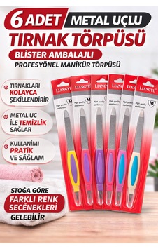 6 Adet Metal Uçlu Tırnak Törpüsü Blister Ambalajlı Profesyonel Manikür Törpüsü Seti 6 Adet Metal Uçlu Tırnak Törpüsü Blister Ambalajlı Profesyonel Manikür Törpüsü Seti