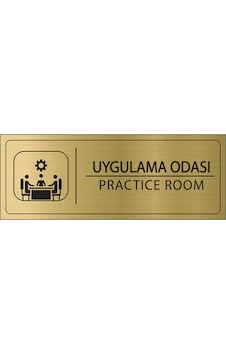 Uygulama Odası İsimlik Altın Metal Kapı İsimliği Levhası Yönlendirme Tabelası Uygulama Odası İsimlik Altın Metal Kapı İsimliği Levhası Yönlendirme Tabelası