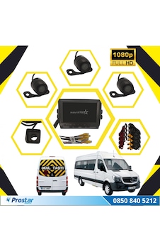 Kayıtlı Okul ve Servis Taşıtları 4 lü Kamera 7 inç Monitör Full