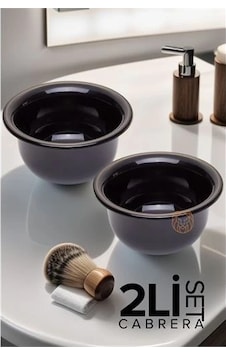 Profesyonel Siyah Tıraş Tası 2 Li Set - Berber Tipi Ergonomik Sabun Köpürtme Kabı - 719653 Profesyonel Siyah Tıraş Tası 2 Li Set - Berber Tipi Ergonomik Sabun Köpürtme Kabı - 719653